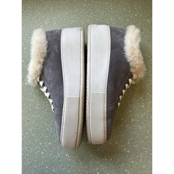 J/Slides NYC Mellia Platform Suede Lace Up Faux Fur Sneaker Shoes Gray 9.5 - Picture 4 of 10